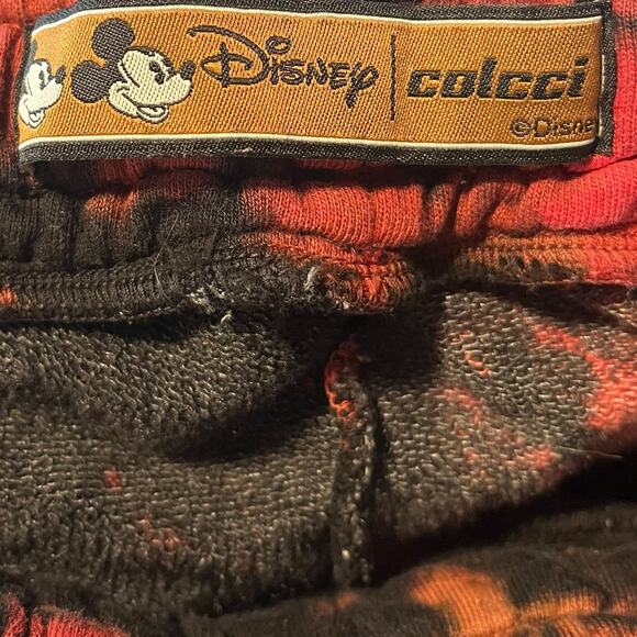 Disney x Colcci Men's Large Tie Dye Jogger Pants Mickey Mouse Black Red Colorful - Picture 4 of 8